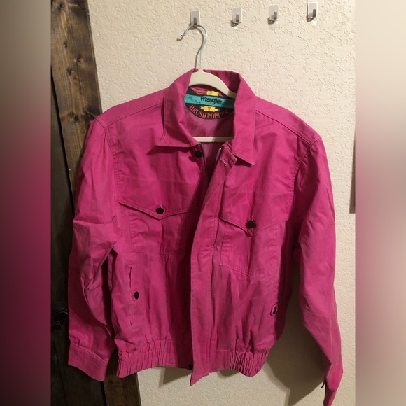 Wrangler Jackets & Coats Vintage Pink 9s Wrangler Brush Popper